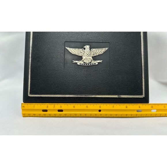 VINTAGE Mark IV Magnates Black Plastic Cigar Box w Gold Eagle Emblem  9.75”x7.5” - Picture 10 of 12